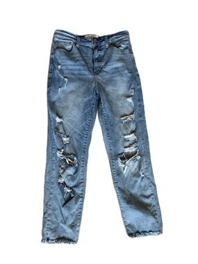 Eunina denim Tobi Super High Rise Mom Jean crop 7